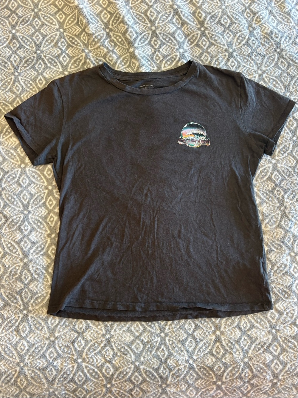 Billabong Cropped Short Sleeve Tee Black Medium